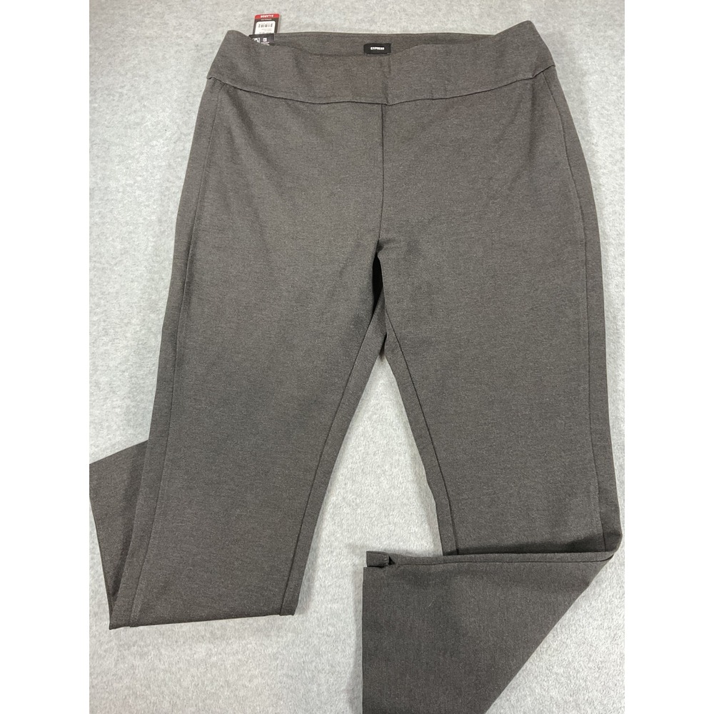 Express Womens XL Charcoal Heather Ponte Knit Slim Leg Dress Pants EX006381 2759